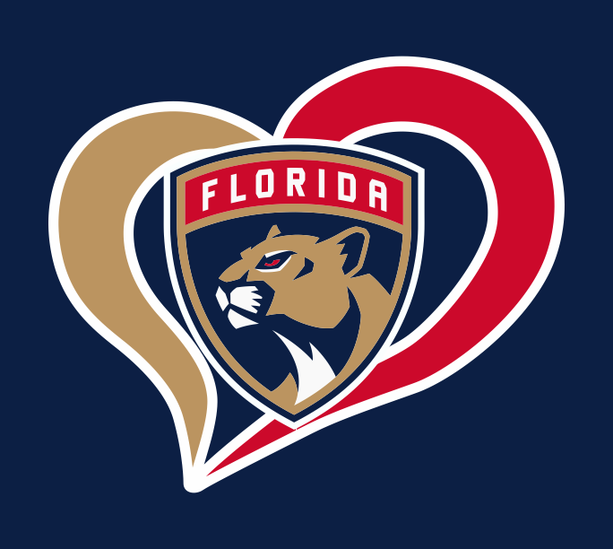 Florida Panthers Heart Logo vinyl decal